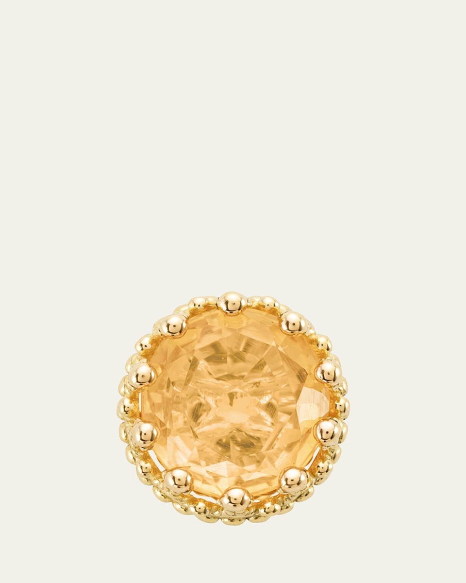 Pierreries 18K Yellow Gold Citrine Stud Earring, Single